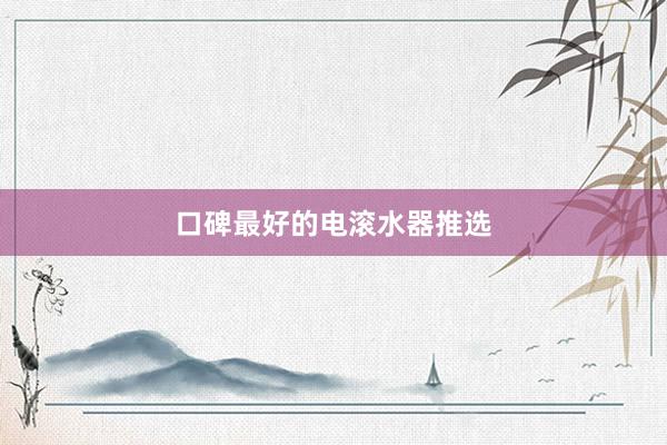 口碑最好的电滚水器推选